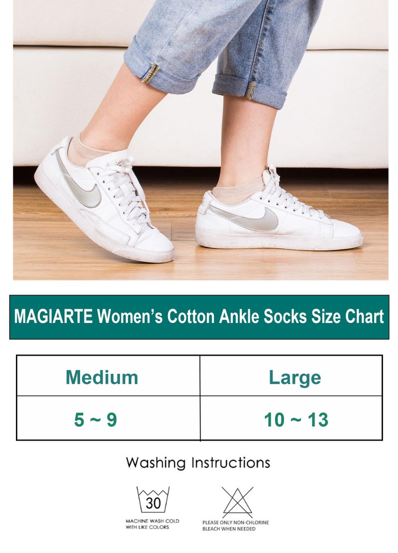 MAGIARTE Womens Ankle Socks Soft Pure Cotton Low Cut Athletic Casual Mutil Color No Show Socks for Women 6-Pack (color#01M) - Image 4